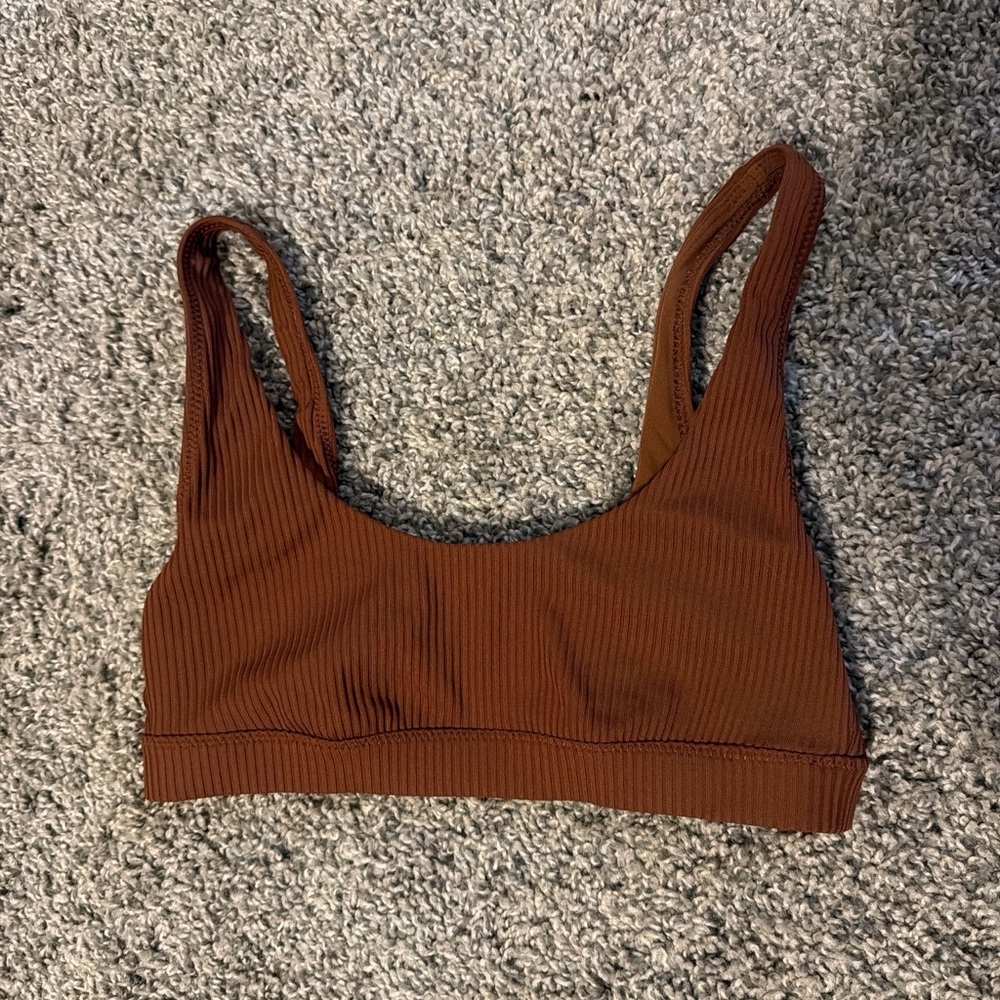 PacSun Brown Ribbed Bikini Top